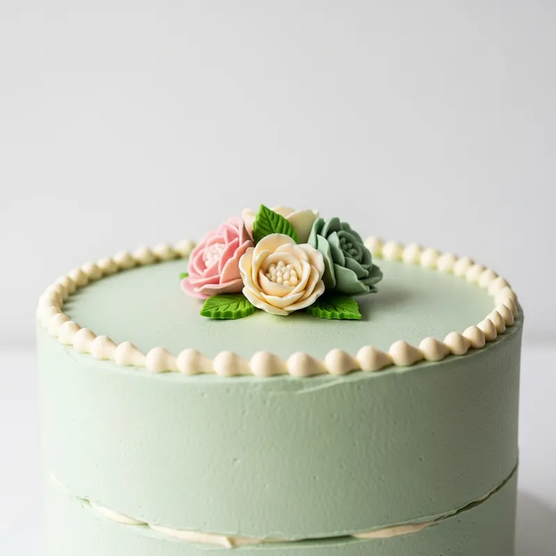 Bánh kem kỷ niệm tone xanh sage