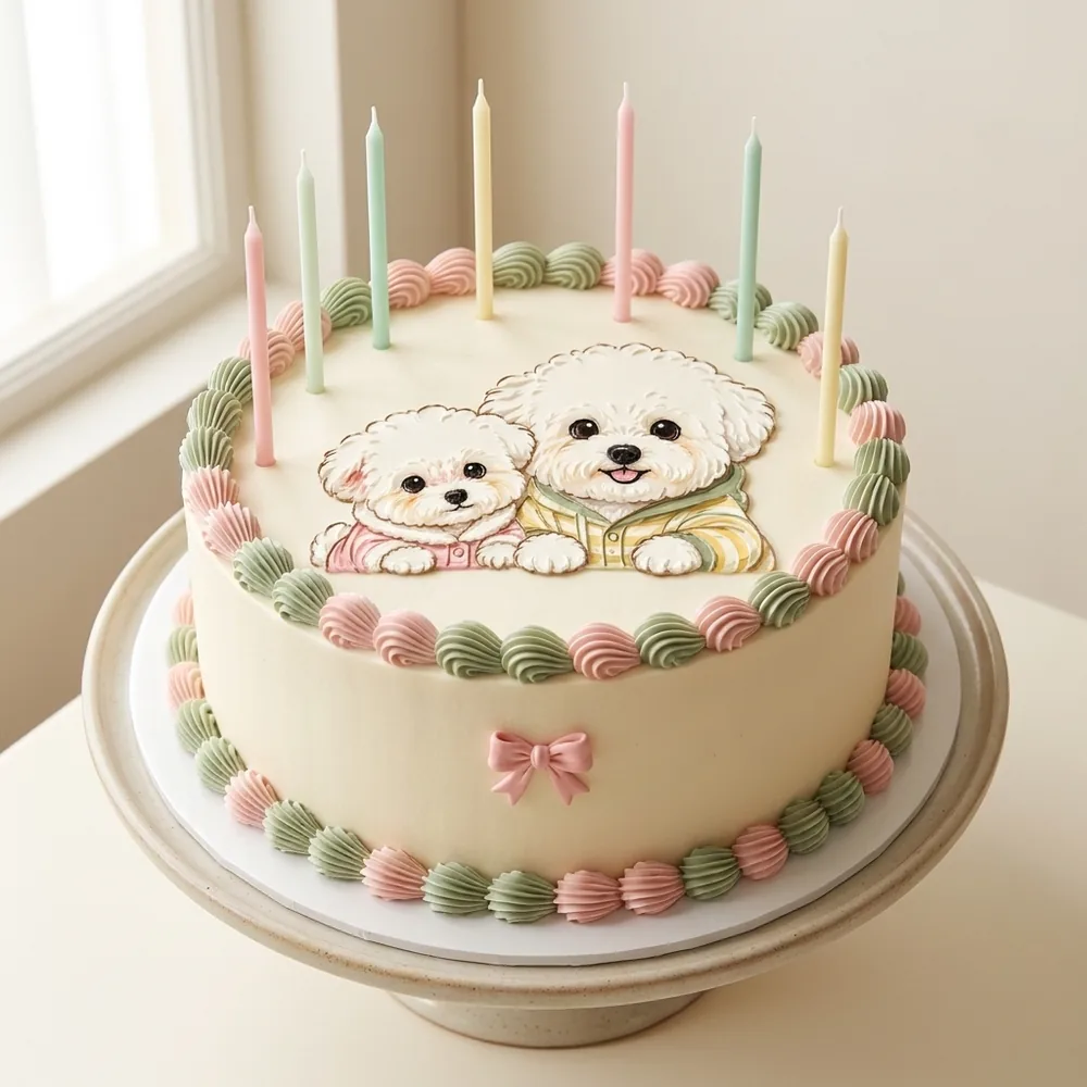 Bánh kem sinh nhật nhiều tầng tone pastel
