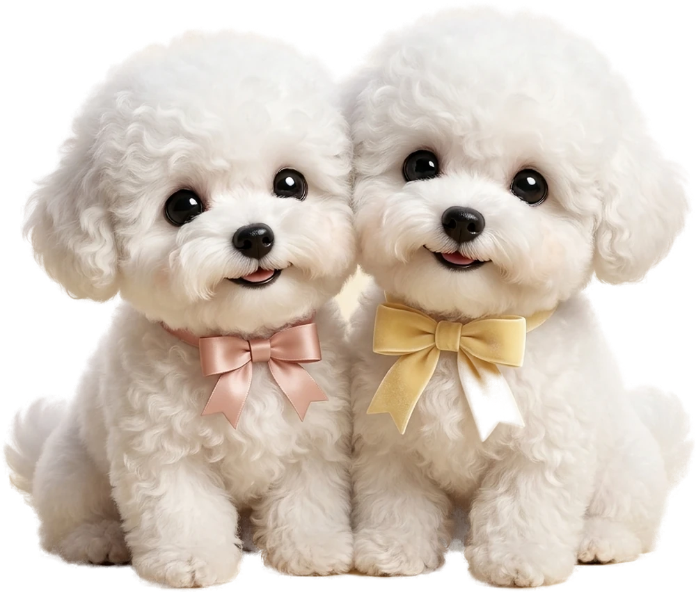 Hai chú cún Bột và Bối — mascot Tiệm Bánh BB